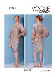 1841 VOGUE BADGLEY MISCHKA GLAM EMPIRE LONG SLEEVE KNIT DRESS PATTERN 8-24 A-D 2 SIZES NEW choice